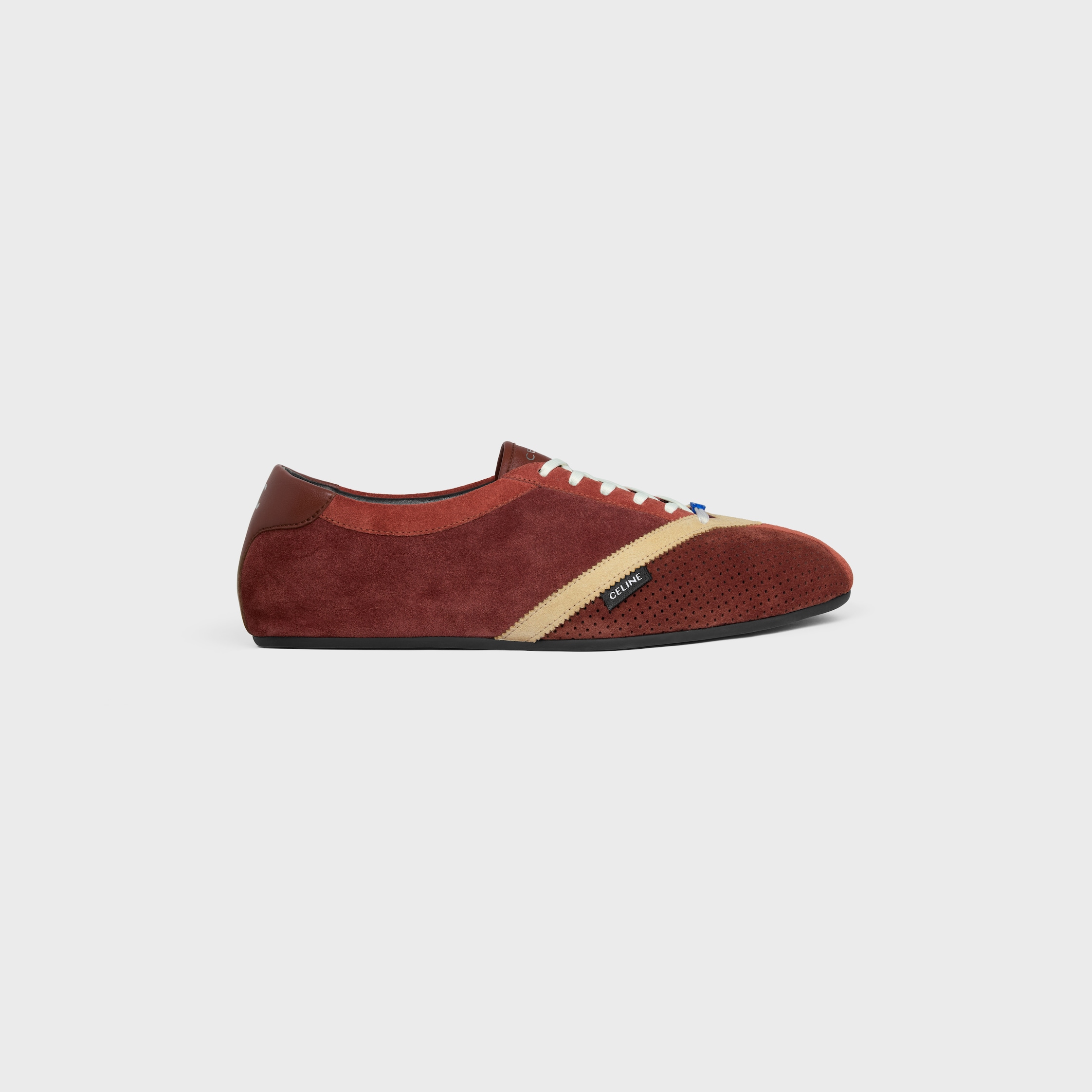 CELINE THE FLAT SNEAKER IN SUEDE CALFSKIN AND LAMBSKIN