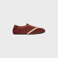 THE FLAT SNEAKER IN SUEDE CALFSKIN AND LAMBSKIN - RUST/ECRU -  - 1 | CELINE