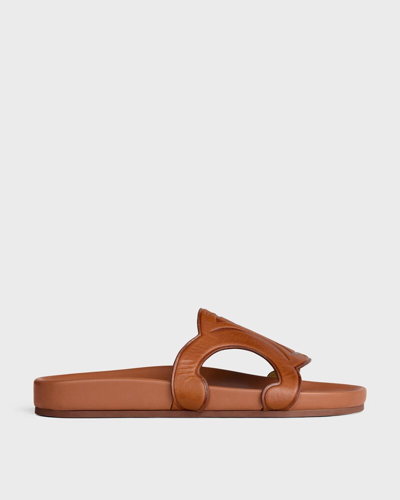 TRIOMPHE SLIDE IN Calfskin - Vegetal Tanning - TAN -  - 1 | CELINE