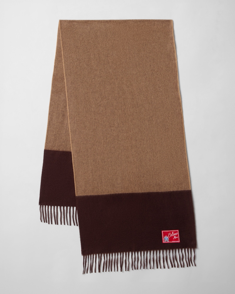 ÉCHARPE EN CACHEMIRE BICOLORE - CHOCOLATE/SAND -  - 1 | CELINE