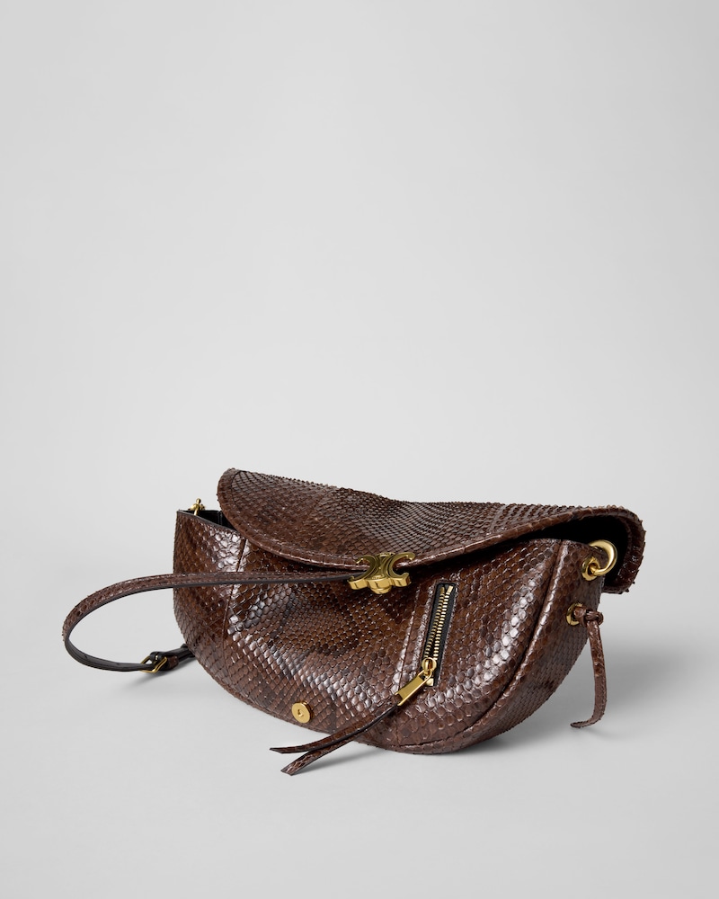 LITTLE HALFMOON SOFT TRIOMPHE IN PYTHON - HICKORY - ALL BAGS - 1 | CELINE