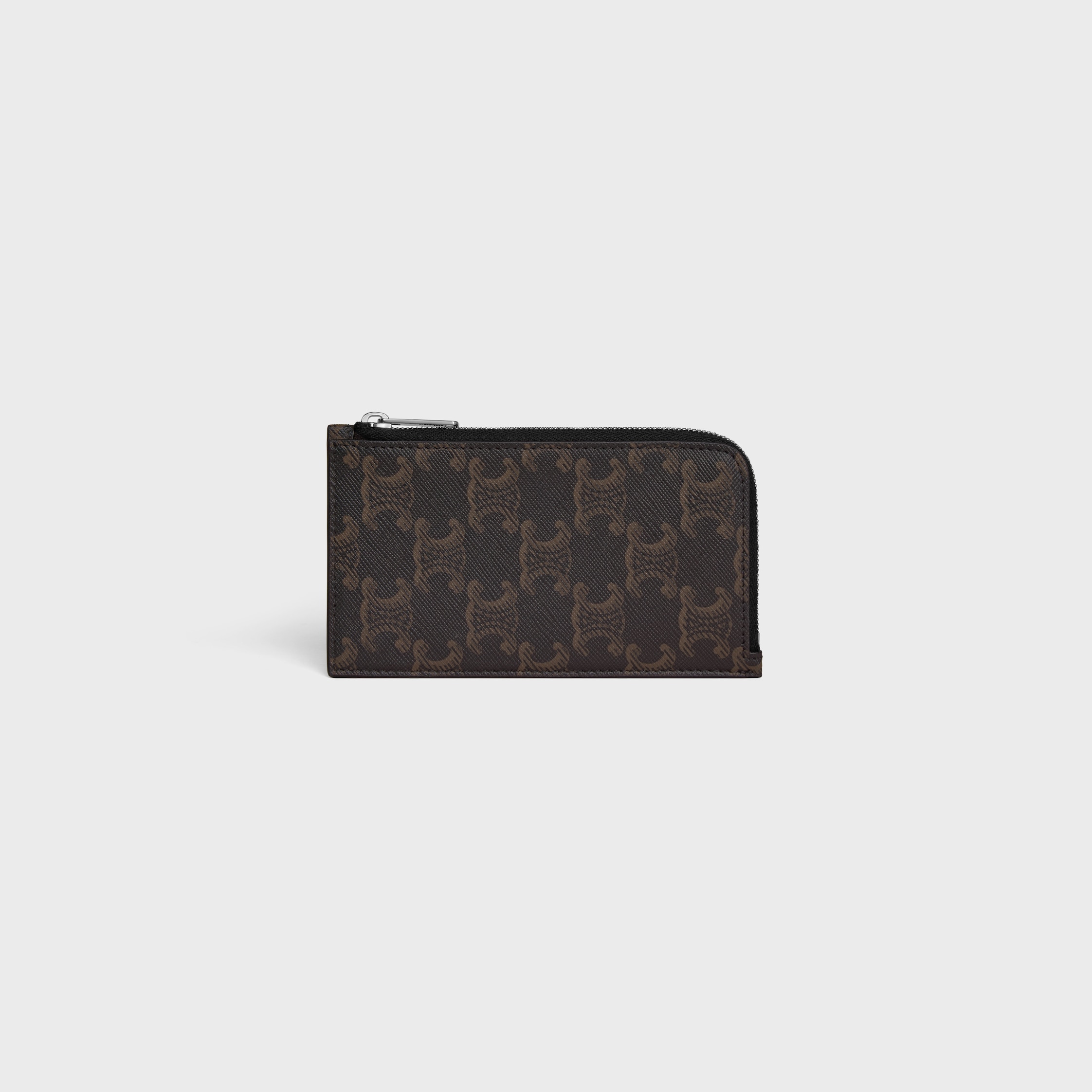 LONG ZIPPED CARD HOLDER IN TRIOMPHE CANVAS - BLACK | CELINE
