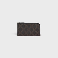 LONG ZIPPED CARD HOLDER IN TRIOMPHE CANVAS - BLACK - COIN HOLDERS - 1 | CELINE