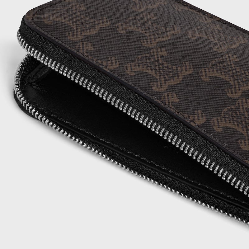 Long porte-cartes zipp&eacute;  En toile triomphe - NOIR - PORTE-MONNAIE - 1 | CELINE