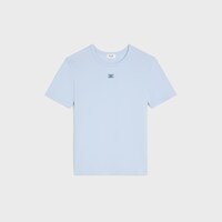 t-shirt triomphe jersey coton côtelé - CIEL/NAVY -  - 1 | CELINE