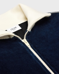 tracksuit jacket IN velvet jersey - BLEU NUIT/ECRU -  - 2 | CELINE