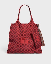 BOLSO SHOPPER CELINE ACOLCHADO DE NAILON Y PIEL DE BECERRO - ULTRARROJO / NEGRO - BOLSOS TOTE - 1 | CELINE