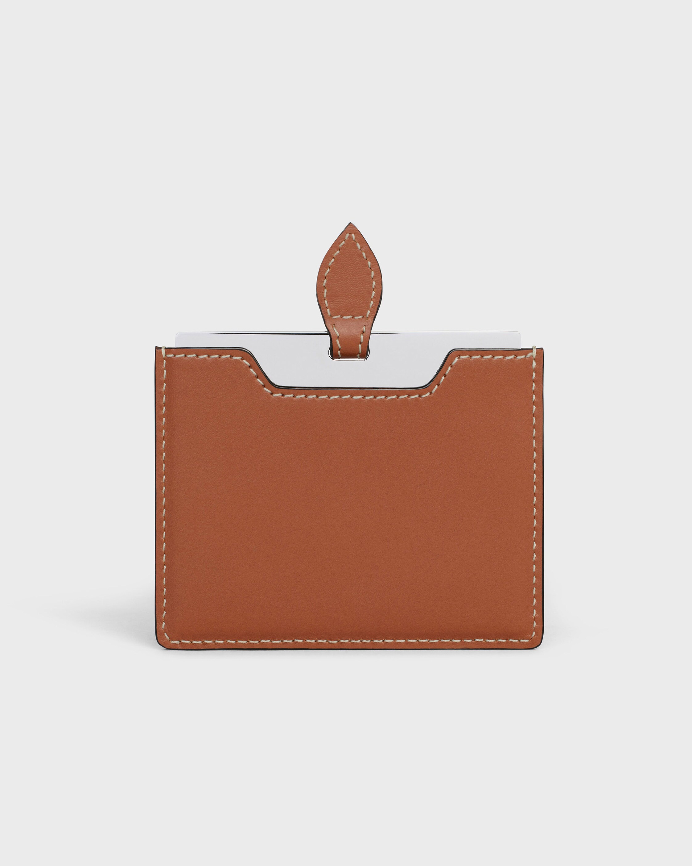mirror with pouch in smooth calfskin - TAN | CELINE