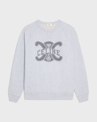 sweat regular molleton coton - PALE GREY / BLACK -  - 1 | CELINE