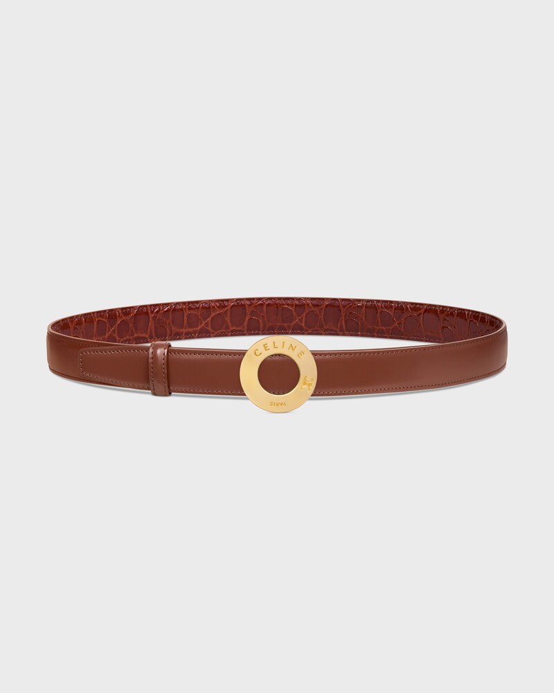 Reversible Strap 25MM IN TAURILLON LEATHER AND CROCODILE EMBOSSED CALFSKIN -  -  - 1 | CELINE