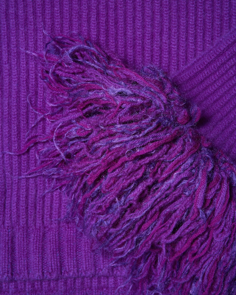 JERSEY CON CUELLO ALTO EN CANAL&Eacute; DE CACHEMIRA - MORADO -  - 1 | CELINE