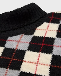 JERSEY CON CUELLO ALTO DE LANA CON ROMBOS - NEGRO/BLANCO/GRIS -  - 2 | CELINE