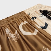 pajama shorts IN silk twill - OFFWHITE/CAMEL -  - 2 | CELINE