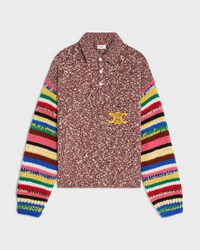 polo coton mouliné - BURGUNDY/MULTICOLOR -  - 1 | CELINE