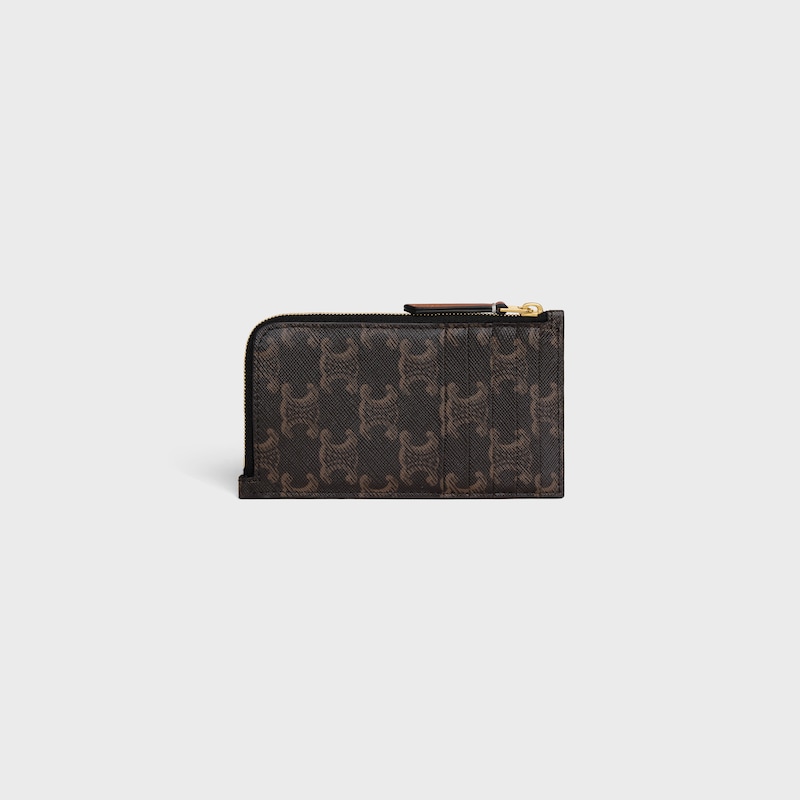 长款标志印花拉链卡包 - 棕黄色 - 新品 - 1 | CELINE