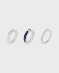 CELINE BOLT RINGS IN ENAMEL, STRASS AND BRASS WITH RHODIUM FINISH - SILVER / NAVY / CRYSTAL -  - 2 | CELINE