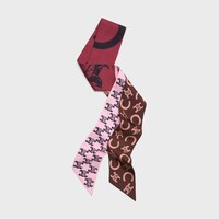 ribbon IN SILK TWILL - PINK/BROWN -  - 1 | CELINE