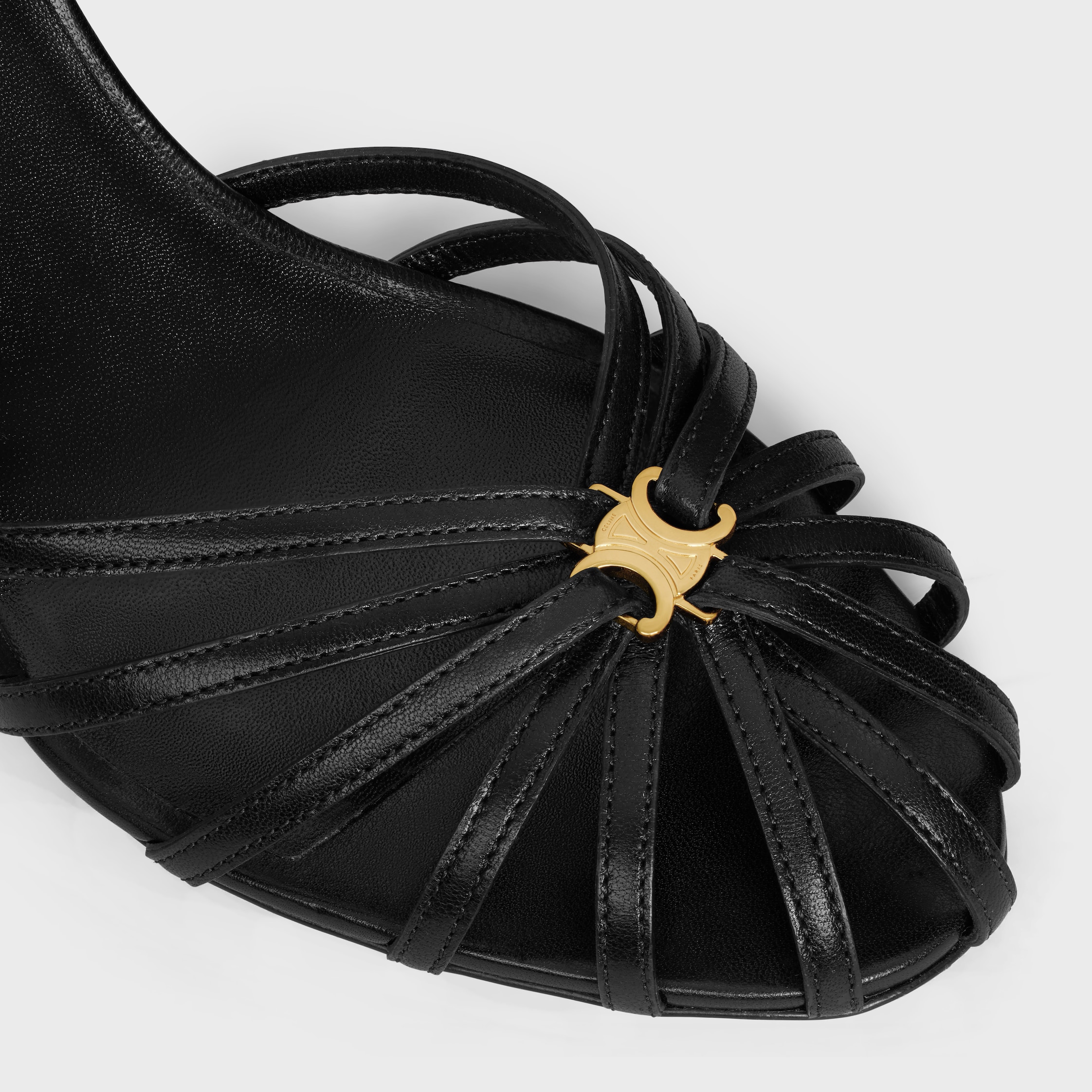 SANDAL TRIOMPHE IN LAMBSKIN - BLACK | CELINE
