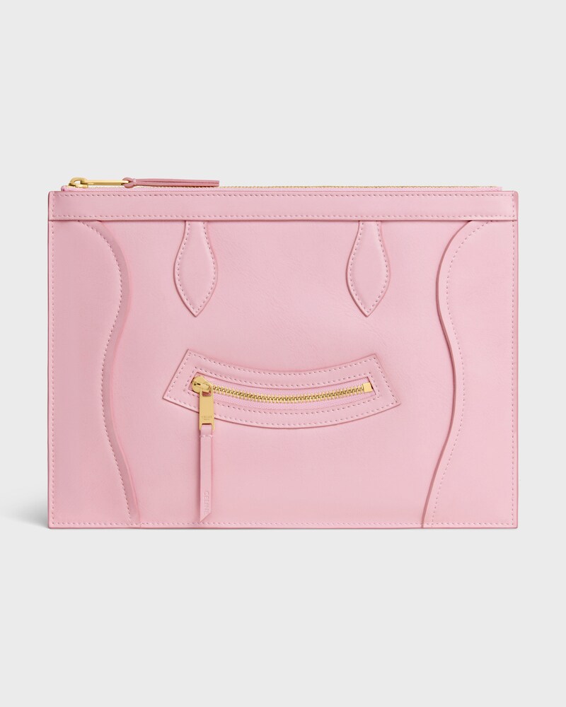 MEDIUM POUCH IN GLOSSY CALFSKIN - DIRTY PINK - POUCHES - 1 | CELINE