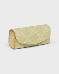 RING CASE IN TRIOMPHE CANVAS - SANDCASTLE / SOFT LIME - BEAUTY ACCESSORIES - 2 | CELINE