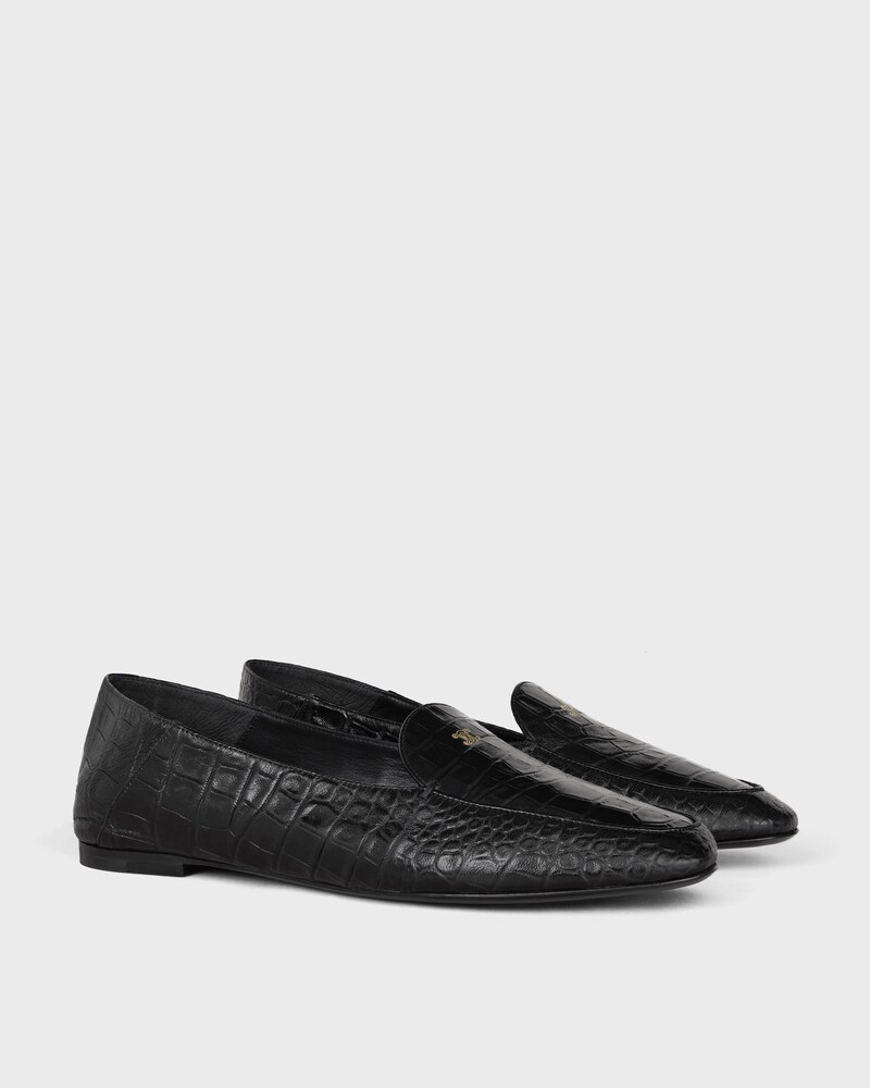 SLIPPER AURA AUS LEDER MIT KROKOPRÄGUNG - SCHWARZ -  - 1 | CELINE