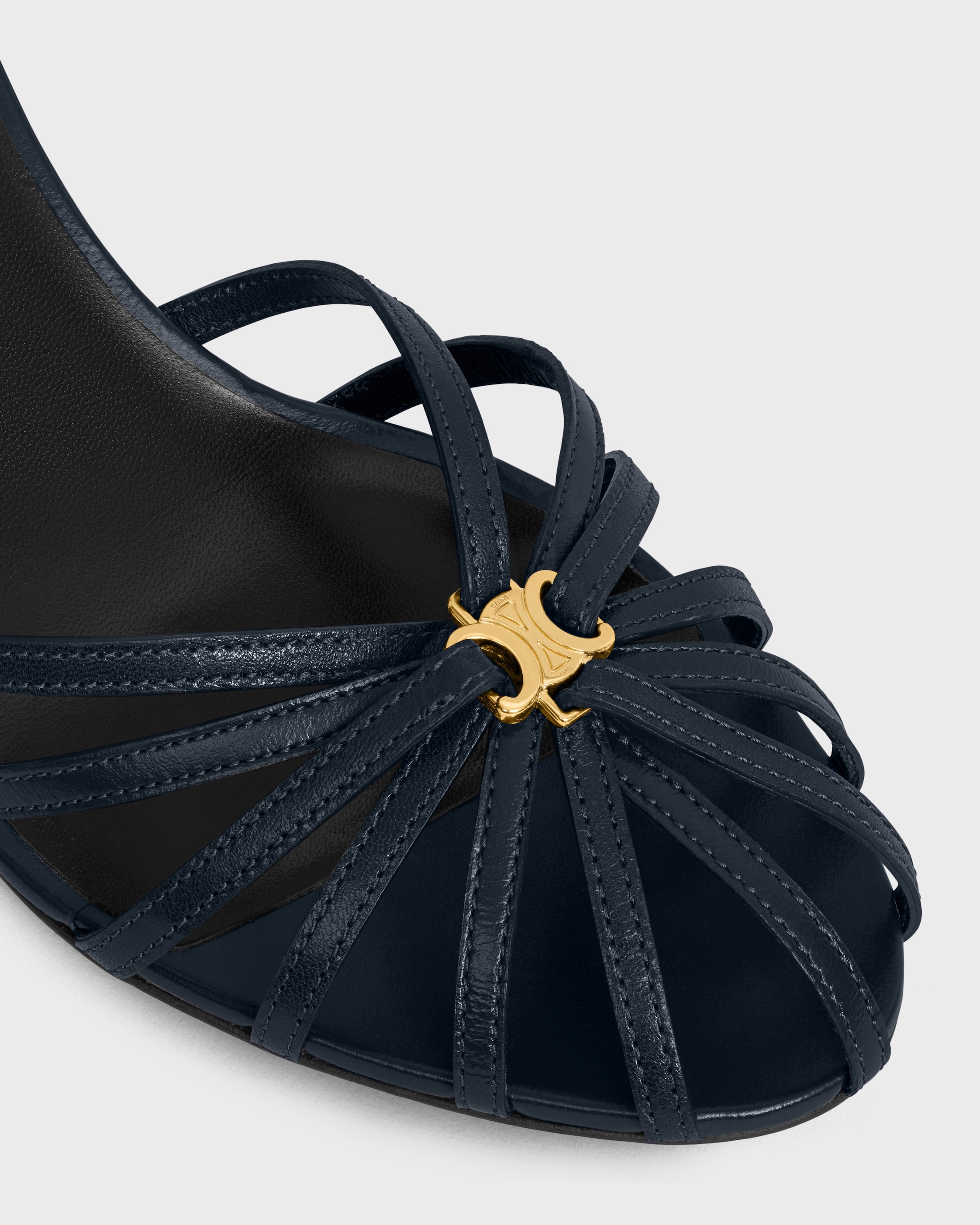 CELINE TRIOMPHE SANDAL IN GOATSKIN - DEEP NAVY | CELINE