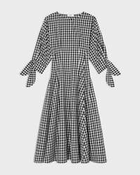 dress IN vichy cotton - NOIR/IVOIRE -  - 1 | CELINE