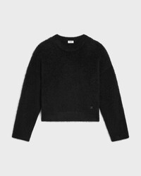 crewneck sweater IN brushed mohair - BLACK -  - 1 | CELINE