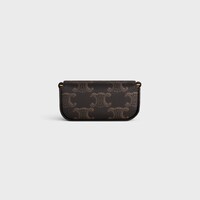 LIPSTICK CASE ON CHAIN IN TRIOMPHE CANVAS - BLACK / TAN - LIFESTYLE - 2 | CELINE