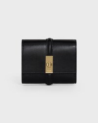 Small Trifold wallet 16 IN Satinated Calfskin - BLACK - GIFT FINDER - 1 | CELINE
