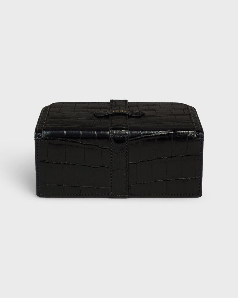 Grande estojo para joias em crocodilo - PRETO - LIFESTYLE - 1 | CELINE