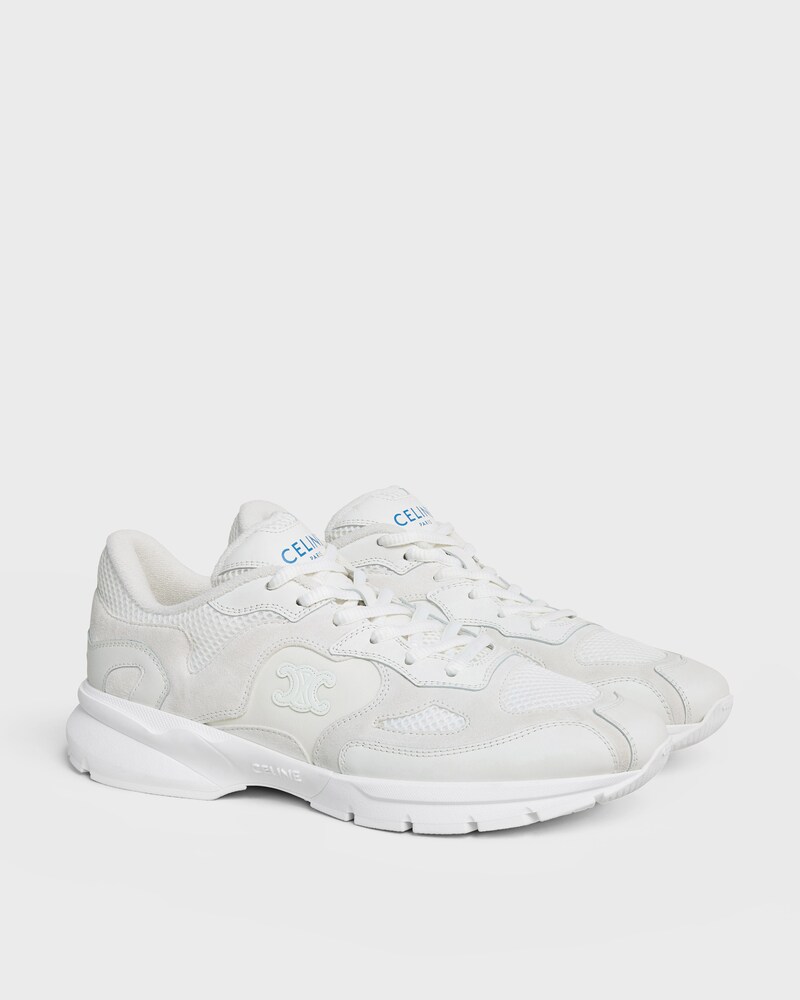 RUNNER SNEAKER IN CALFSKIN, SUEDE CALFSKIN AND MESH - OPTIC WHITE -  - 1 | CELINE