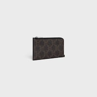 LONG ZIPPED CARD HOLDER IN TRIOMPHE CANVAS - BLACK - COIN HOLDERS - 2 | CELINE