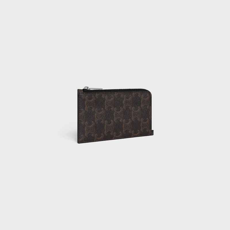 Long porte-cartes zipp&eacute;  En toile triomphe - NOIR - PORTE-MONNAIE - 1 | CELINE