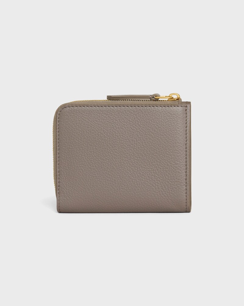FLAT ZIPPED WALLET TRIOMPHE STAMP IN SUPPLE GRAINED CALFSKIN - PEBBLE / LIGHT BLUE - WALLETS - 1 | CELINE