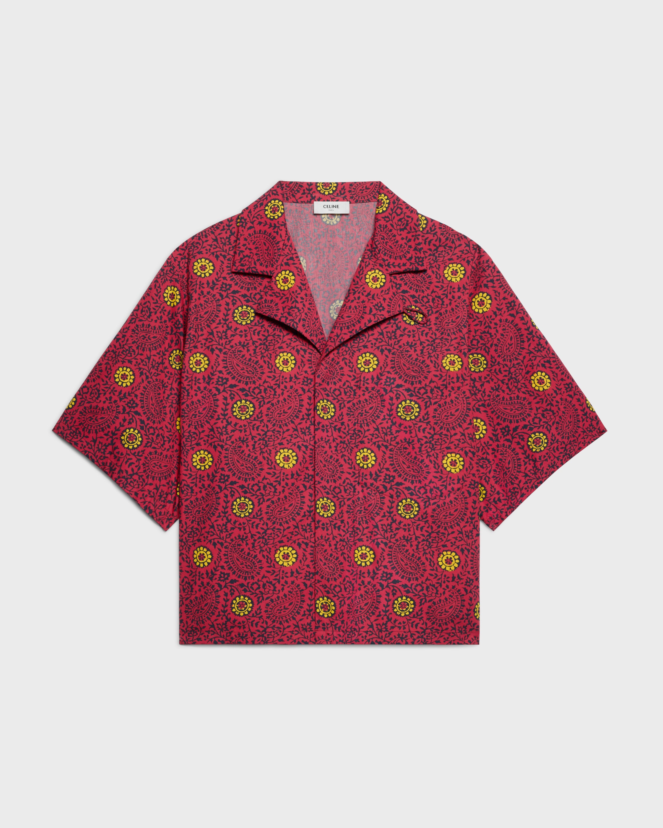 CELINE 23SS マルチカラーシャツ scout shirt IN cotton taffeta - RED/NAVY/YELLOW | CELINE