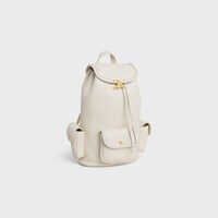 MINI BACKPACK SOFT TRIOMPHE IN SUPPLE SHINY LAMBSKIN - WHITE COTTON - SOFT TRIOMPHE - 2 | CELINE