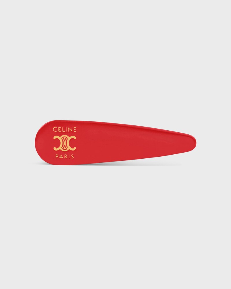 CELINE HAIR CLIP IN STEEL, ZAMAK AND VARNISH - POPPY RED / GOLD - HAIR ACCESSORIES - 1 | CELINE