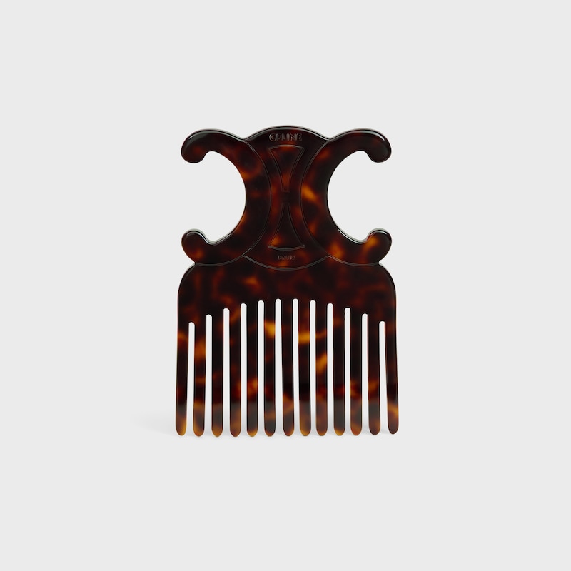 Triomphe Hair Comb in acetate - DARK HAVANA - SMALL GIFTS - 1 | CELINE