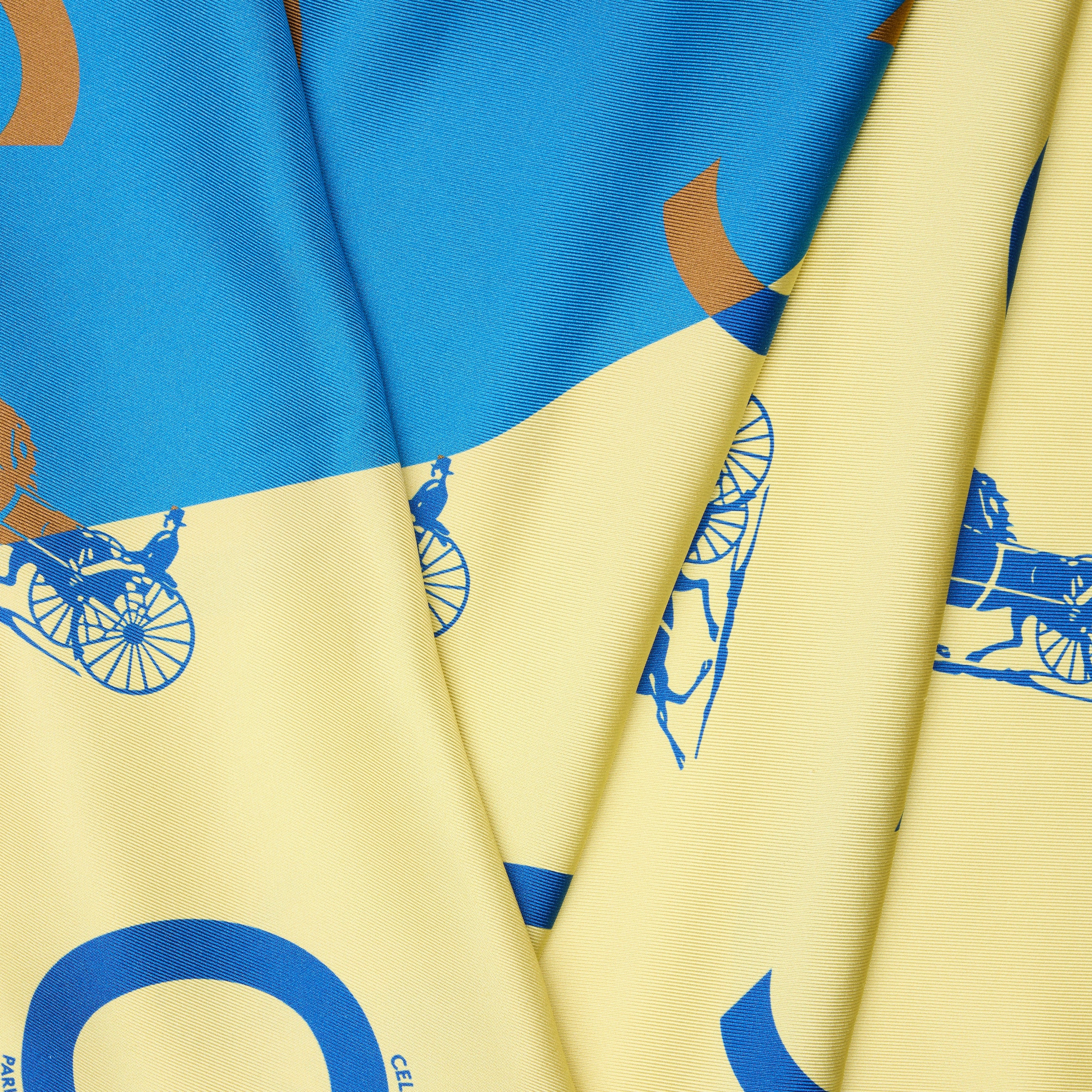 C CALÈCHE SPLIT FOULARD 90 - TEAL/YELLOW | CELINE