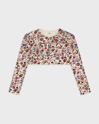 embroidered bolero jacket IN DIAGONAL WOOL - OFF WHITE -  - 1 | CELINE