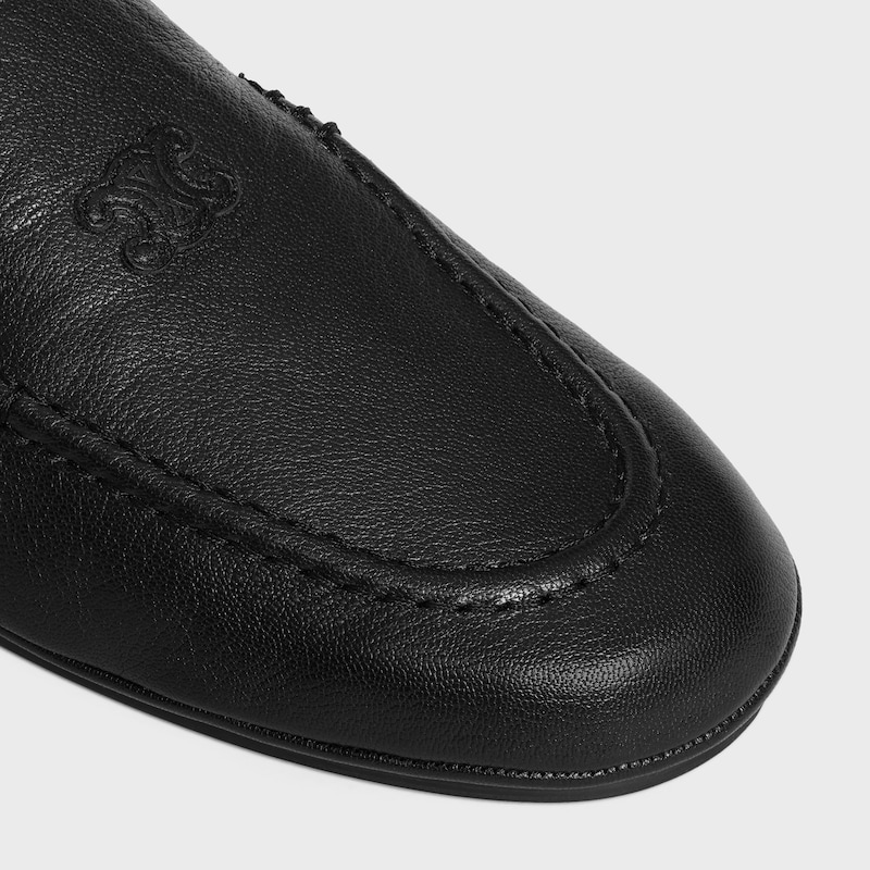 ADAM LOAFER WITH TRIOMPHE IN GOATSKIN - BLACK -  - 1 | CELINE