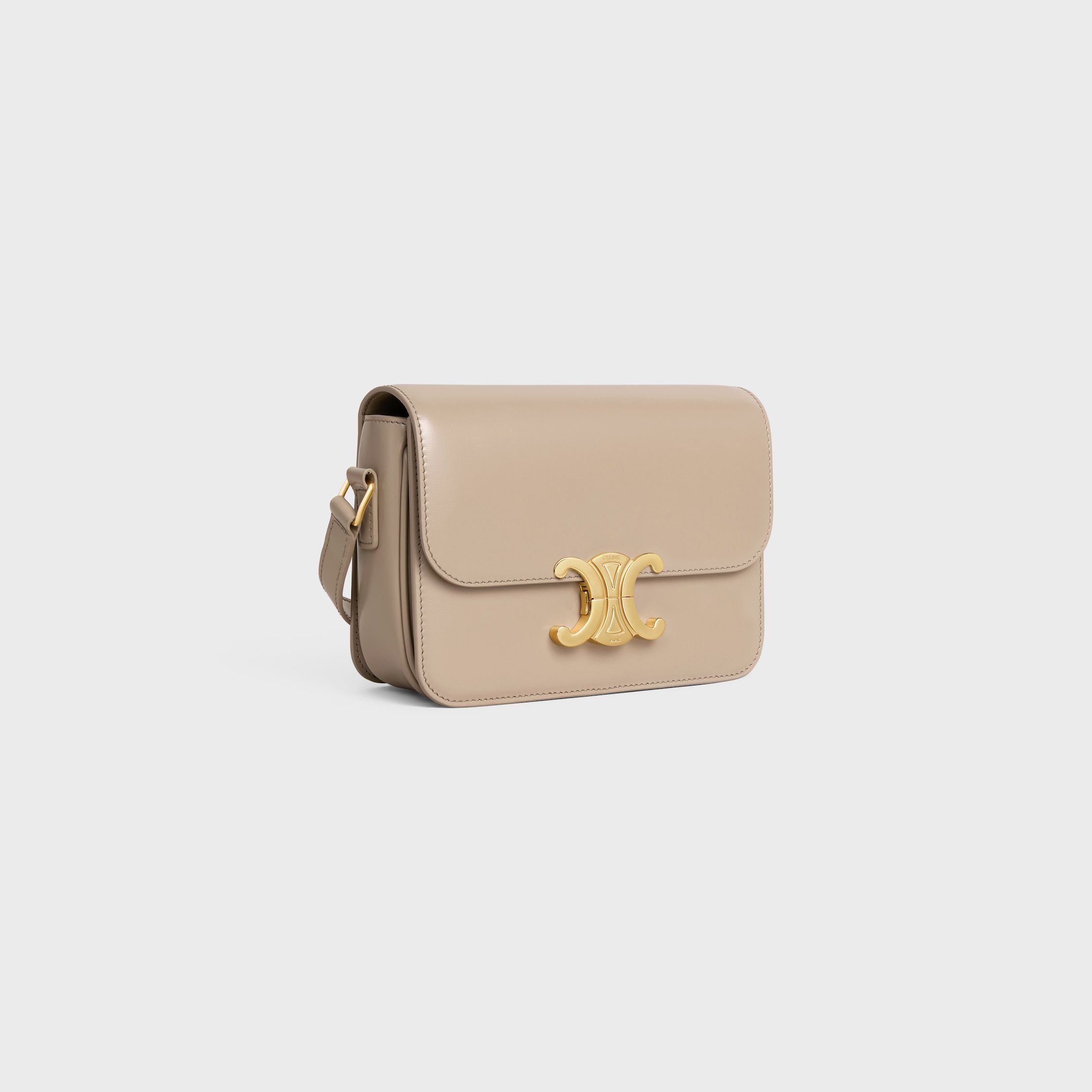 TEEN TRIOMPHE BAG IN SHINY CALFSKIN - SAFARI | CELINE