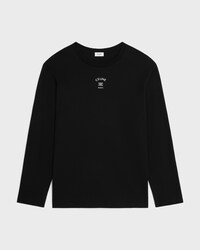 long-sleeved t-shirt IN cotton jersey - BLACK / WHITE -  - 1 | CELINE