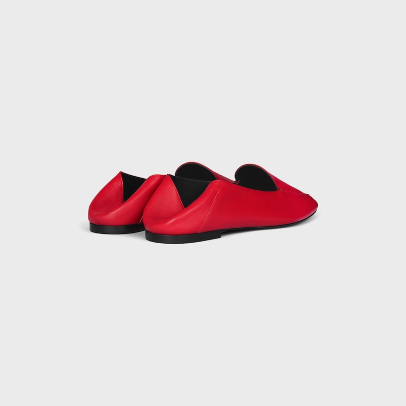 MOCASSIN AURA EN CUIR DE CH&Egrave;VRE - ULTRA ROUGE -  - 1 | CELINE