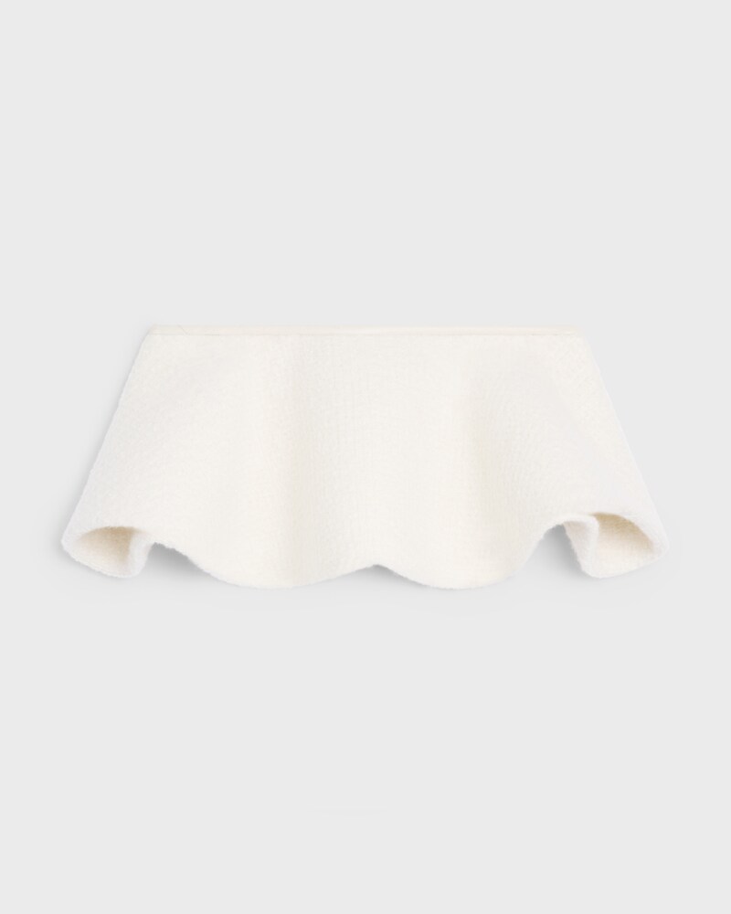 peplum IN cashmere and wool natt&eacute; - WHITE -  - 1 | CELINE