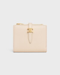 COMPACT WALLET TRIOMPHE PONTET IN GOATSKIN - CREAM - WALLETS - 1 | CELINE