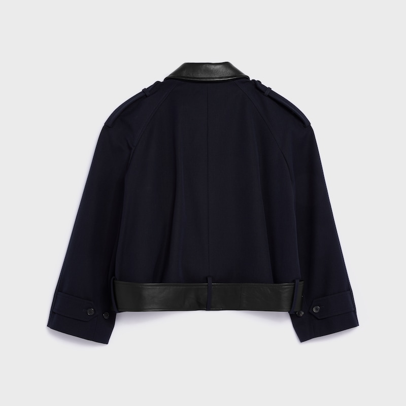 jacket IN COTTON AND WOOL GABARDINE - NAVY -  - 1 | CELINE