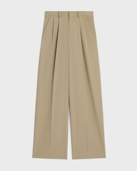 pleated trousers IN cotton and wool gabardine - BEIGE MILITAIRE -  - 1 | CELINE