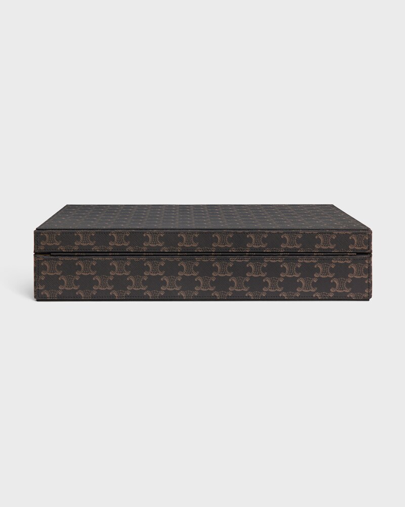 Stationery Case in Triomphe Canvas - BLACK / TAN - STATIONERY - 1 | CELINE